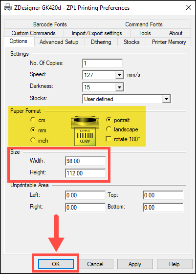 change print size of pdf