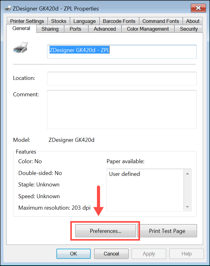 How do I change the label size settings for my Zebra printer? - Freman Help